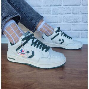 ⭐Converse Weapon OX Low Sz 7 Women's Shoes Leather Sneaker Beige Green A11212C⭐